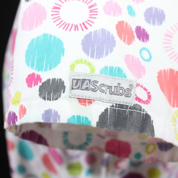 UA Scrubs Women's 4-Pocket V-Neck Scrub Top Multicolor Circles Size XS UA879 - Picture 5 of 10